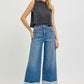RISEN Full Size Tummy Control High Rise Crop Wide Cuffed Jeans Plus Size