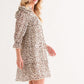 And The Why Leopard Ruffle Hem Woven Mini Dress