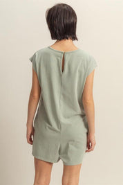 HYFVE Round Neck Cap Sleeve Relaxed Fit Breezy Romper | Rompers Daverri Fashions