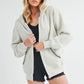 Aemi + Co Contrast Trim Zip Up Hoodie Jacket
