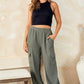 Hailey & Co Textured Rib Cargo Pants Olive Pants