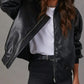 Zip Up Long Sleeve Bomber Jacket - DAVERRI FASHIONS