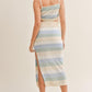 MABLE Striped Knit Cami and Midi Skirt Set
