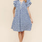 Haptics Double Ruffle Sleeve Dress with Side Pockets Knee Length Dresses
