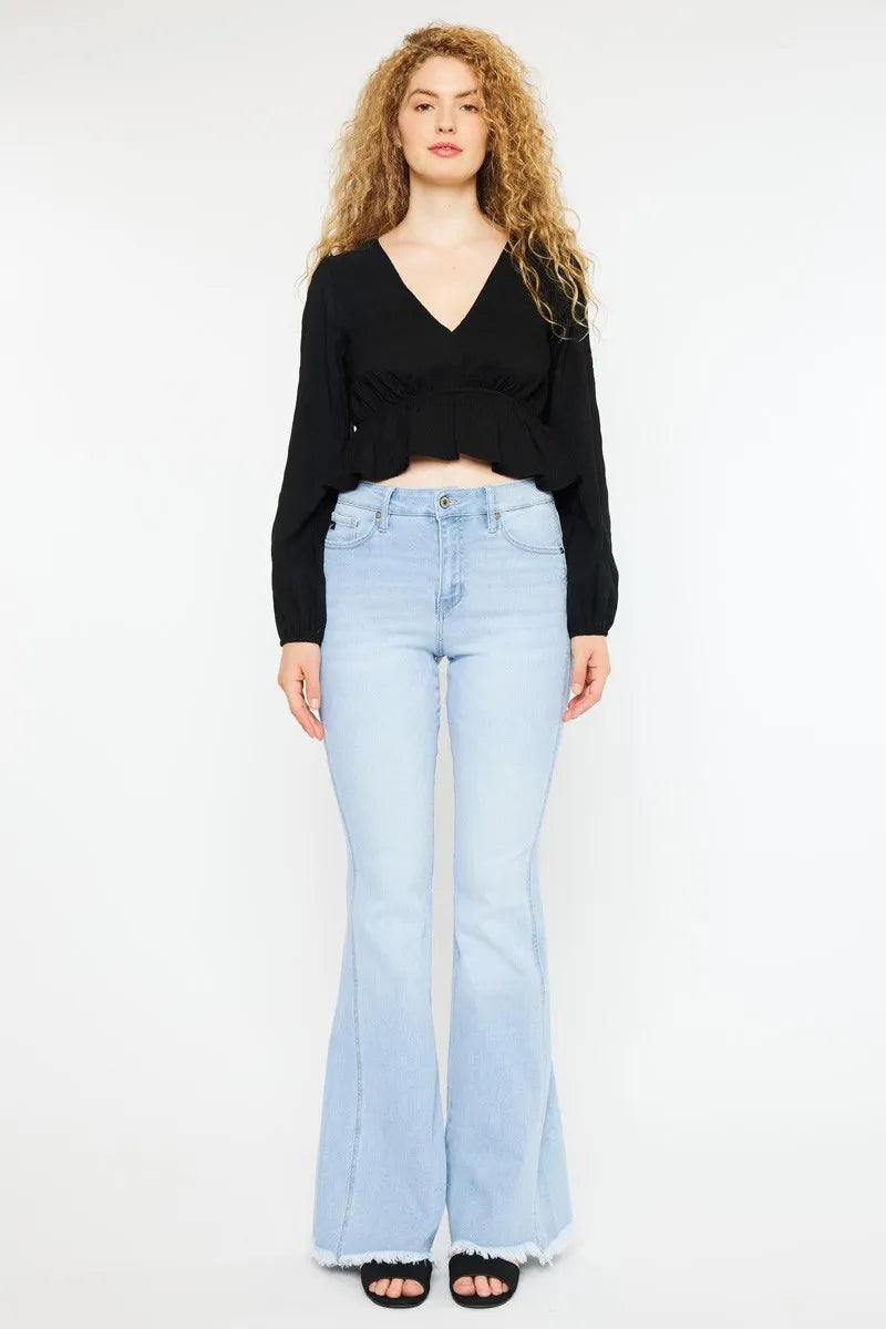LIGHT Kancan High Rise Curvy Flare Jeans | Jeans Daverri Fashions