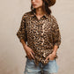 BiBi Leopard Prints Oversized Short Sleeves Top LEOPARD Tops