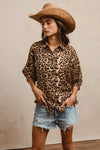 BiBi Leopard Prints Oversized Short Sleeves Top - DAVERRI FASHIONS