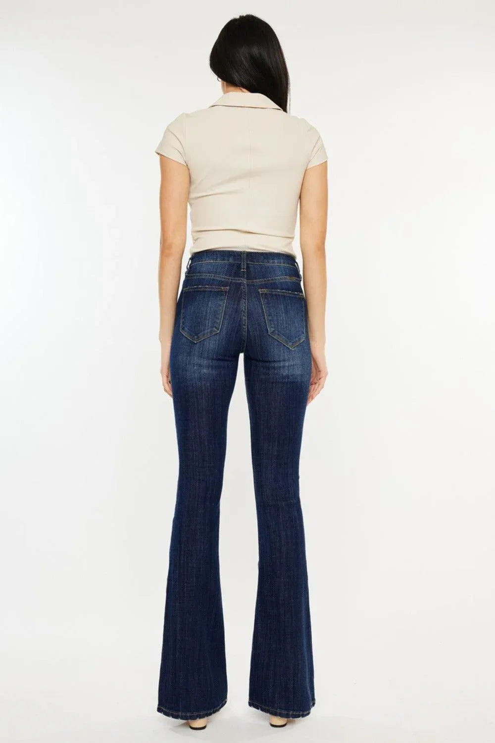 Kancan Full Size Mid Rise Slim Flare Jeans - DAVERRI FASHIONS