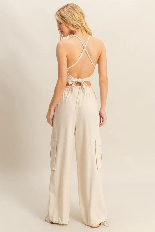 HYFVE Crop Top and Cargo Pants Set Outfit Sets