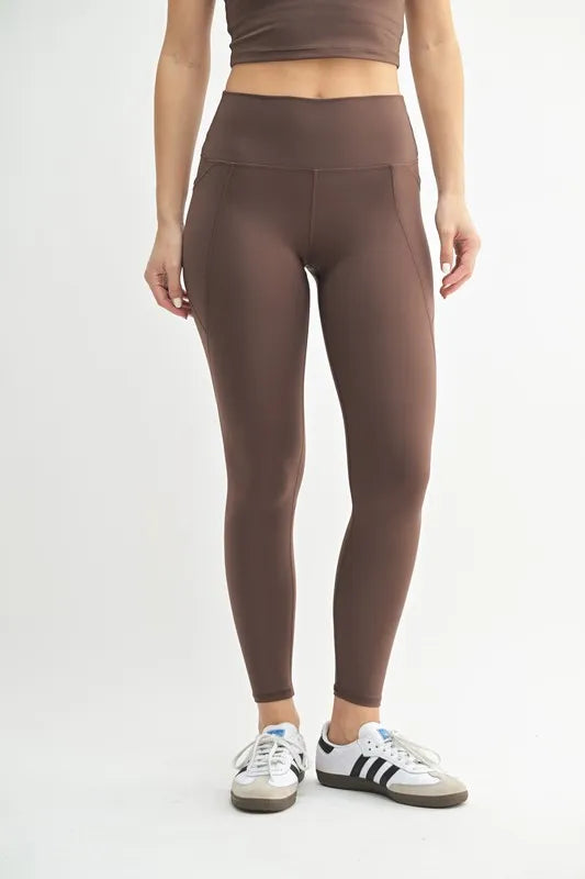 MONO B Venice Cloud Light Sculpt High-Waisted Leggings RICH SOIL