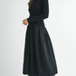 MABLE Ribbed Poplin Mix Midi Sweater Dress Midi Dresses