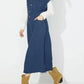 Slit Half Button Collared Neck Cap Sleeve Denim Dress - DAVERRI FASHIONS