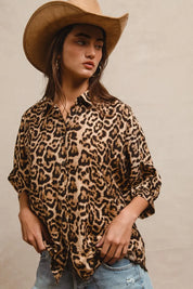 BiBi Leopard Prints Oversized Short Sleeves Top | Tops Daverri Fashions