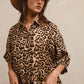 BiBi Leopard Prints Oversized Short Sleeves Top Tops