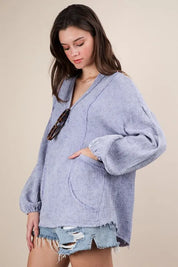 VERY J Plus Size Washed Cotton Gauze Oversized Top | Blouses Daverri Fashions