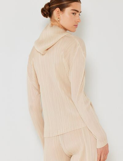 Marina West Swim Pleated Hood Jacket with 2 Way Zipper