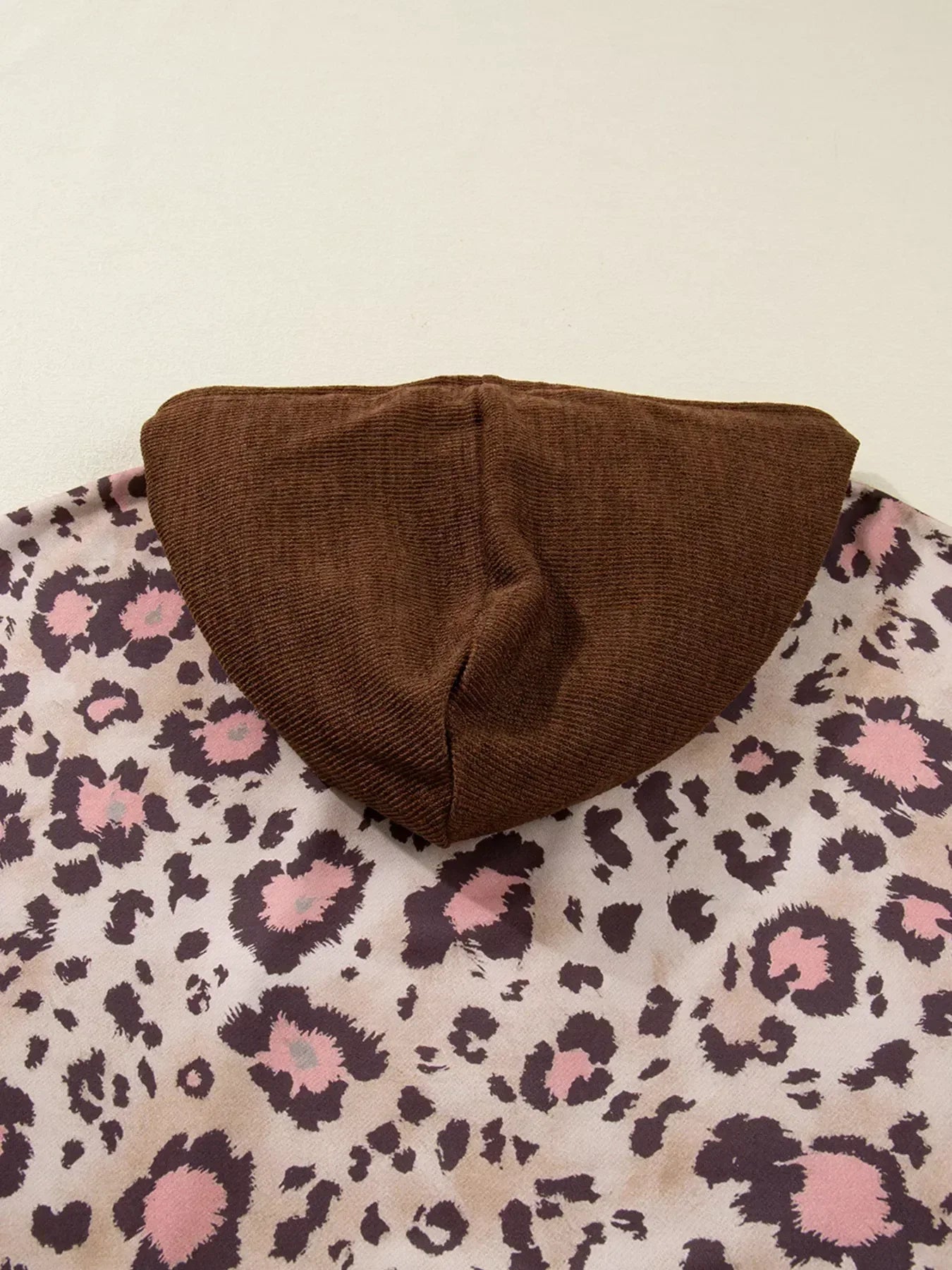 Plus Size Leopard Long Sleeve Drawstring Hoodie - DAVERRI FASHIONS