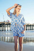 VERY J Tropical Printed Shirt Top and Shorts Set Blue Shorts Sets