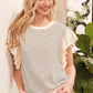 Lime 'N' Chili Striped Contrast Ruffle Detail Sleeveless Top