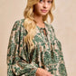 BiBi Printed Woven Front Tied Blouse with Baloon Sleeve - DAVERRI FASHIONS