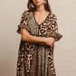 BiBi Leopard Prints Mix and Match Short Sleeves Dress Mini Dresses