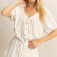 HYFVE Drawstring Hem Short Sleeve Top and Skort Set Off White Outfit Sets