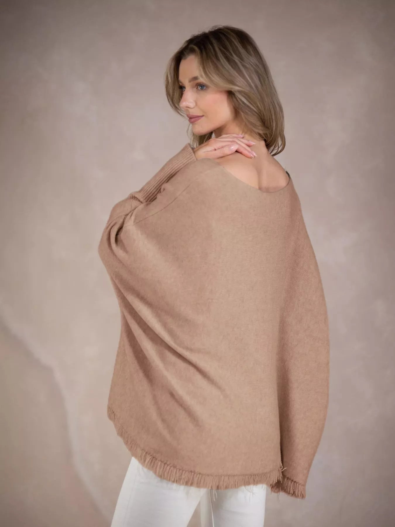 Raw Hem V-Neck Sweater | Sweaters Daverri Fashions