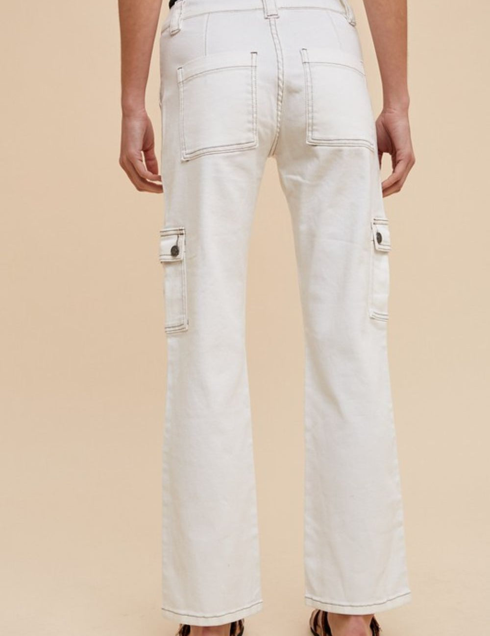 Annie Wear Straight Leg Jeans with Cargo Pockets Bottoms