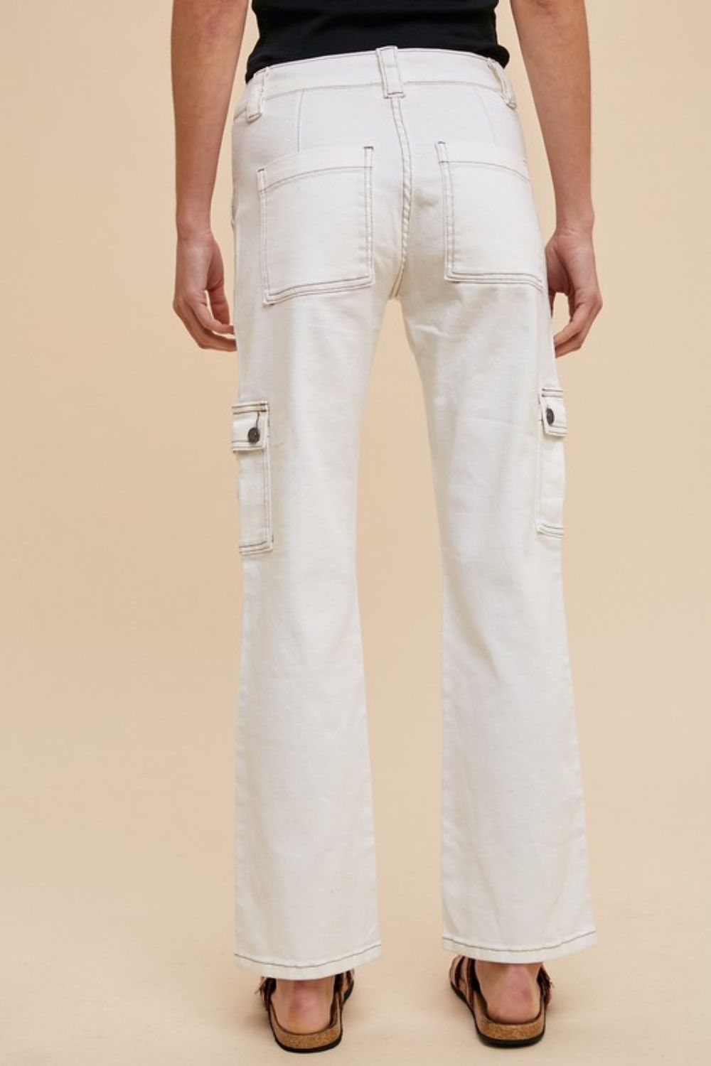 Annie Wear Straight Leg Jeans with Cargo Pockets Bottoms