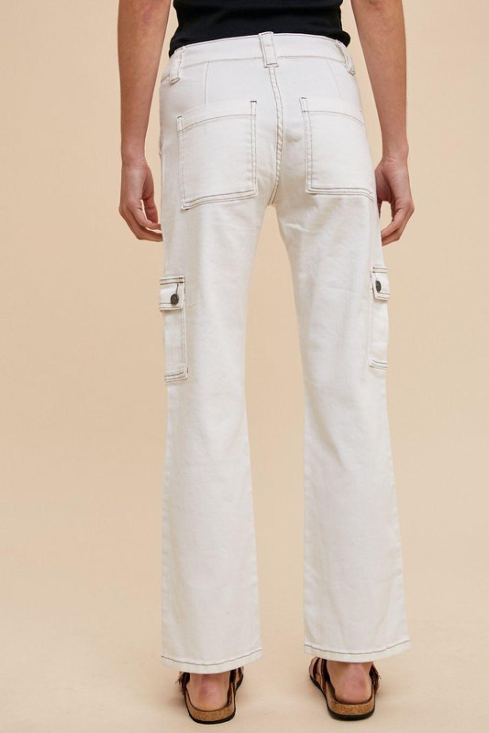 Annie Wear Straight Leg Jeans with Cargo Pockets Jeans