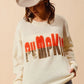 SO ME Contrast Sequin Pumpkin Slogan Sweater Top Sweaters