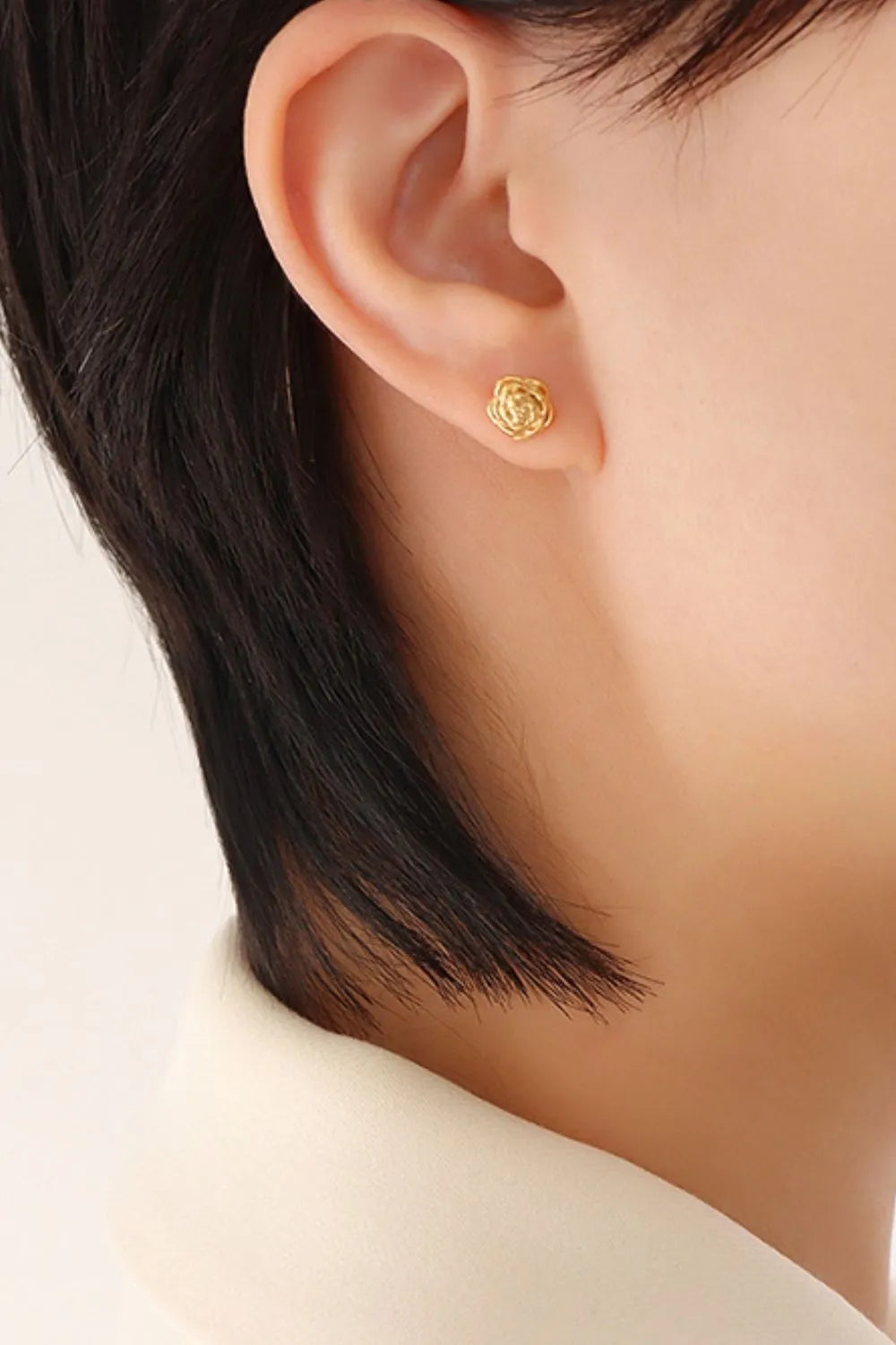 Titanium Steel Flower Stud Earrings | Earrings Daverri Fashions