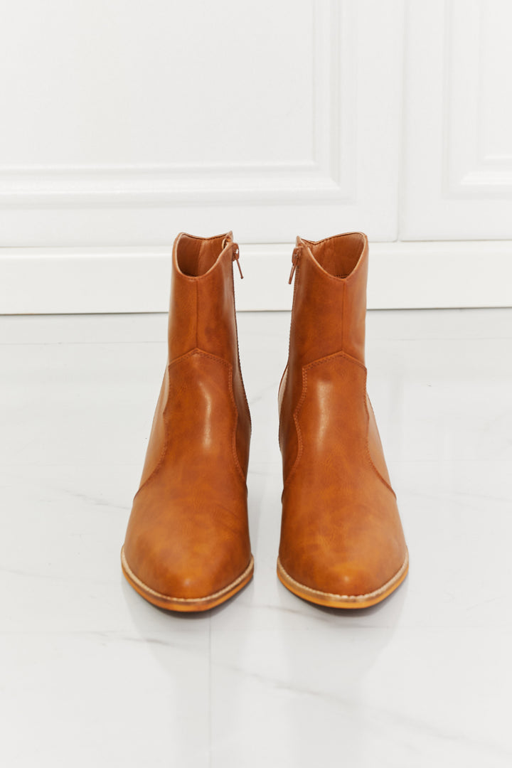 Watertower Town Faux Leather Western Ankle Boots in Ochre Boots