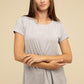 Flowy Round Hem Rayon Short Sleeve Top T-Shirts