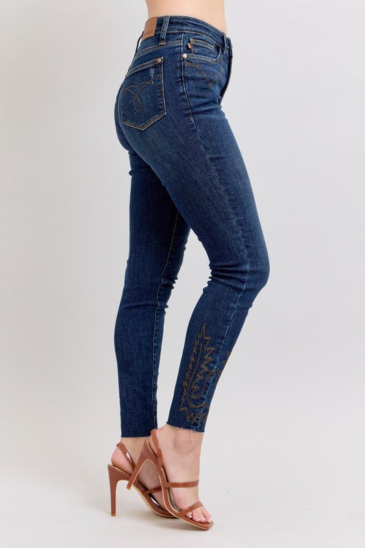 Judy Blue Full Size Embroidered High Rise Skinny Jeans Plus Size Jeans