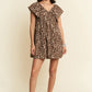 Davi & Dani Animal Printed Velvet Ribbon Mini Dress - DAVERRI FASHIONS