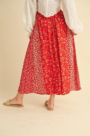 Aemi + Co Floral Elastic Waist Maxi Skirt | Maxi Skirts Daverri Fashions