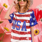 BiBi American Flag Theme USA Lettering Sequin Top Tops