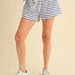 Aemi+Co Drawstring Contrast Striped Shorts