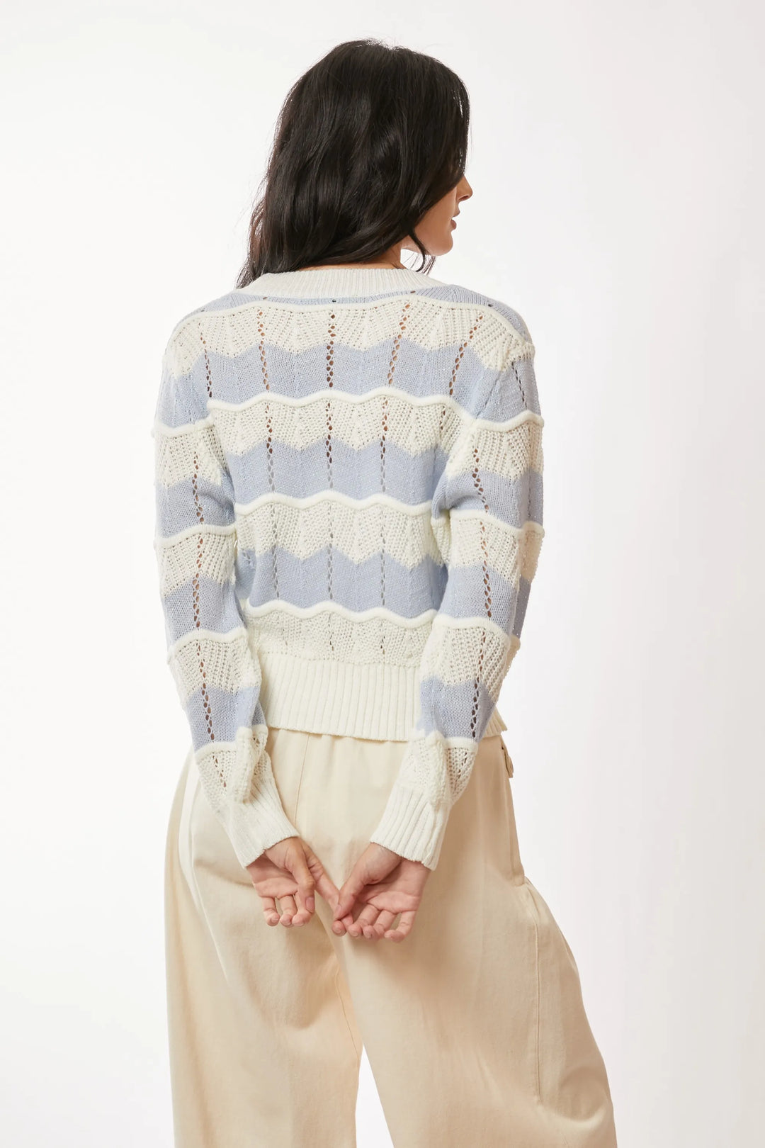 Davi & Dani Button Up Front V Neckline Cardigan Sweater Cardigans