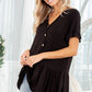 Heimish Full Size Ruffled V-Neck Short Sleeve Blouse Plus Size Blouses