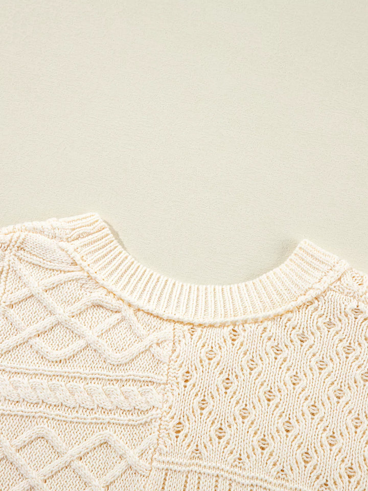 Cable Knit Dolman Sweater Vest | Sweater Vests Daverri Fashions