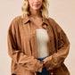 BiBi Corduroy Relaxed Fit Shacket with Back Pleat - DAVERRI FASHIONS