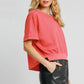 Umgee Full Size Lightweight Cropped Sweatshirt Plus Size Strawberry Sweatshirts
