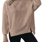 Slit Round Neck Dropped Shoulder Sweatshirt - DAVERRI FASHIONS
