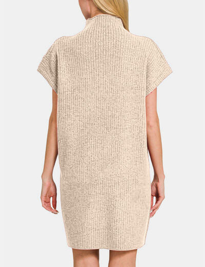 Zenana Short Sleeve Sweater Mini Dress