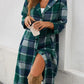 Devine Plaid Long Sleeve Hooded Coat - DAVERRI FASHIONS