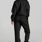 Daverri black oversized quarter zip active set with joggers