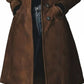 Daverri Fashions Brown Button Up Long Sleeve Coat - DAVERRI FASHIONS