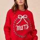 BiBi Christmas Wreath Merry Letter Knit Top - DAVERRI FASHIONS